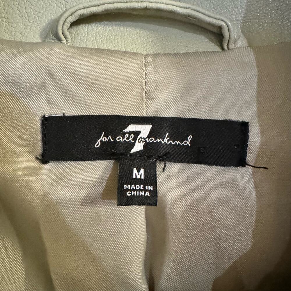 NWOT 7 for All Mankind Vegan Leather Belted Romper Sage Green Pockets Sz Medium - Picture 6 of 10